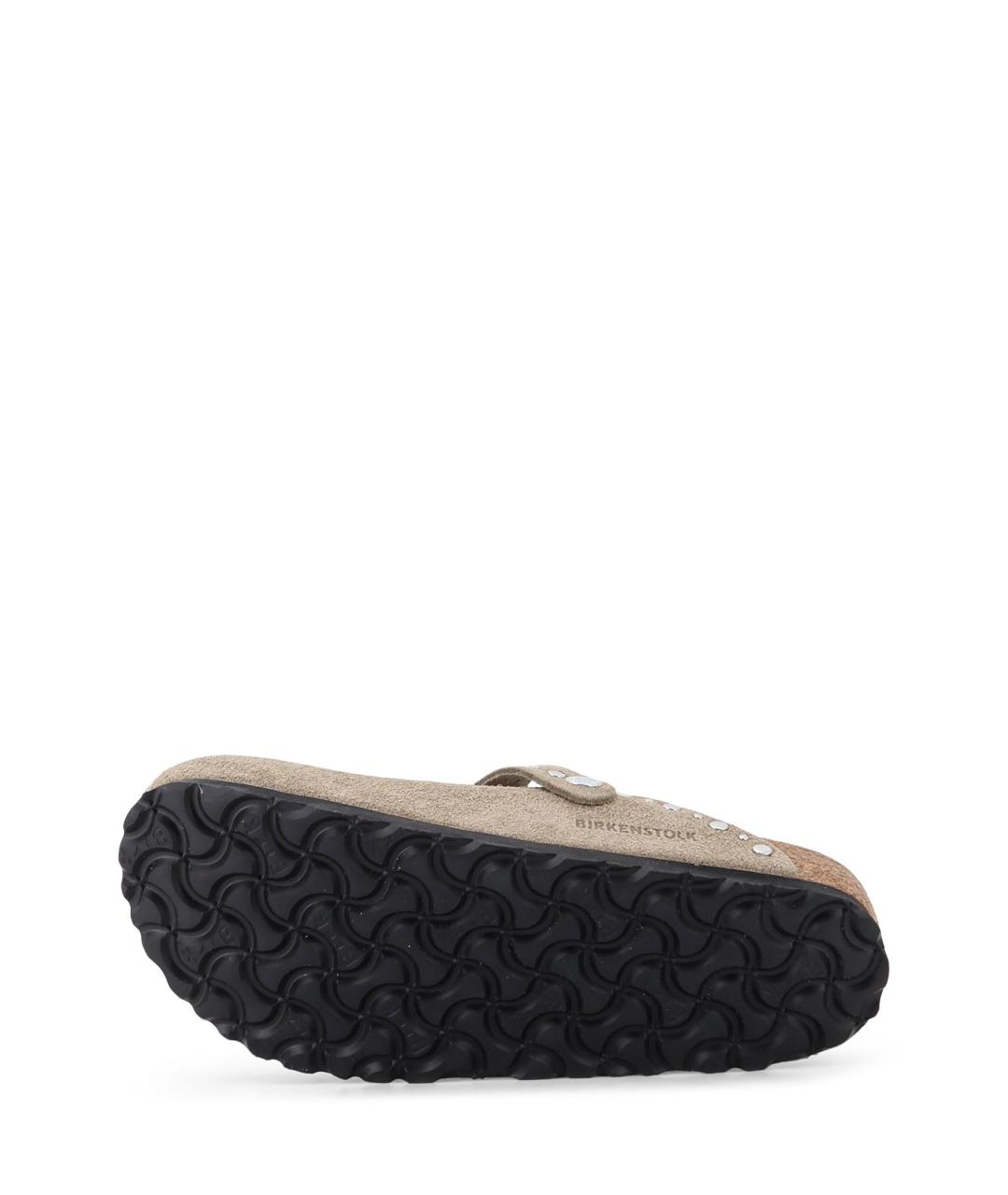 BIRKENSTOCK Бежевые замшевые сабо, фото 4