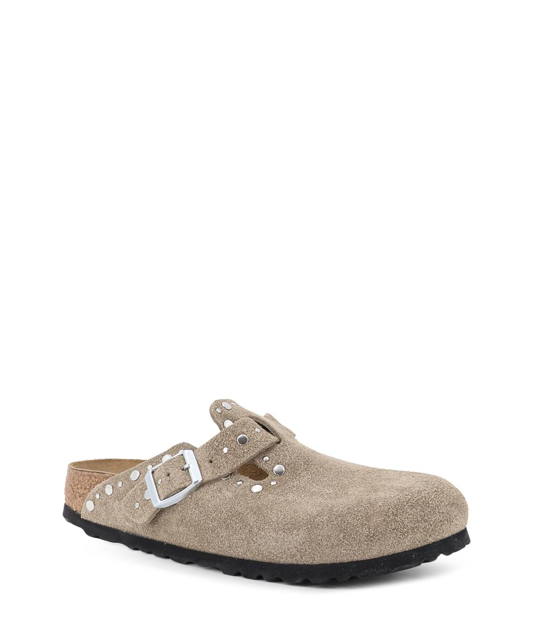 BIRKENSTOCK Бежевые замшевые сабо, фото 2