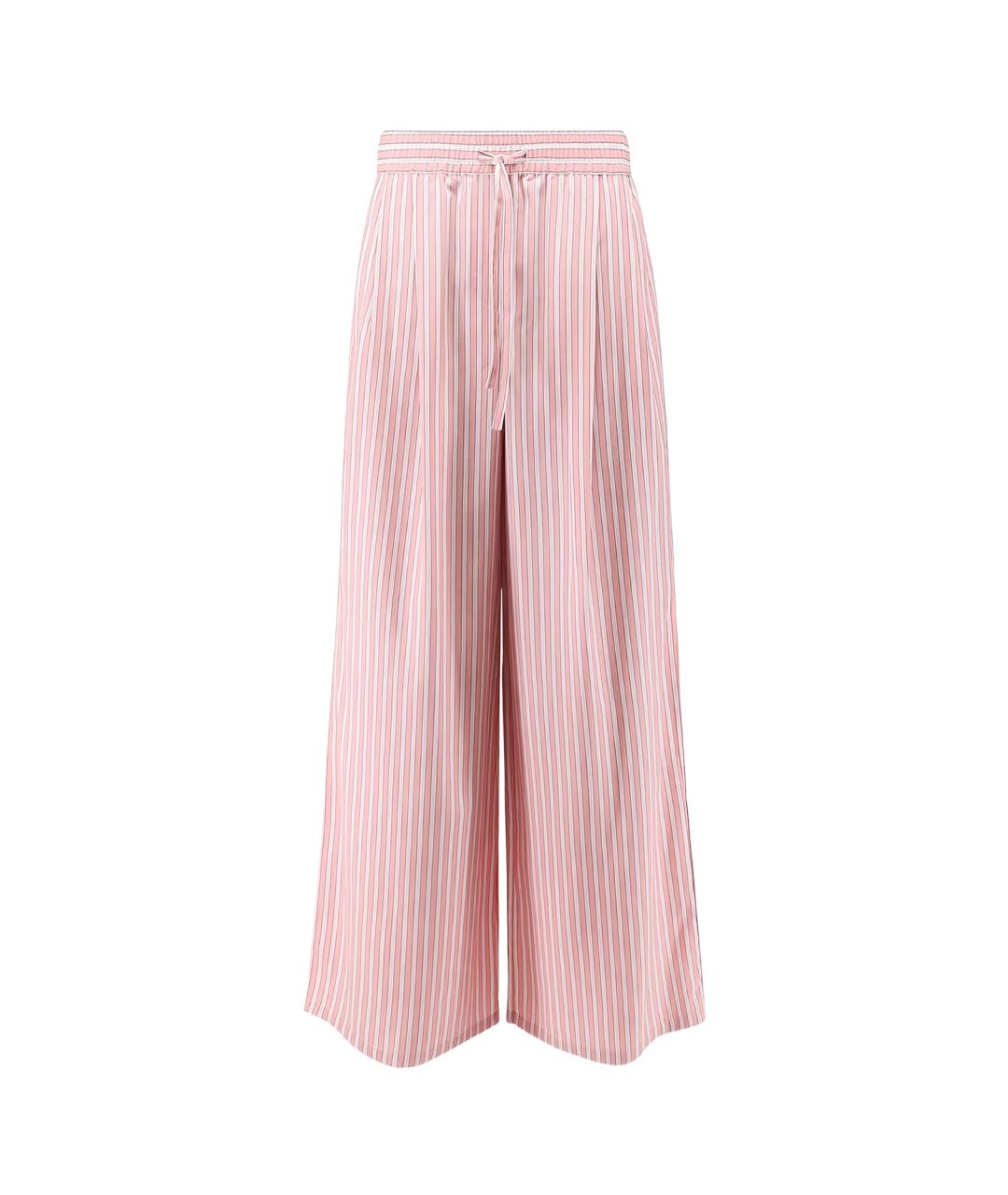 DOLCE&GABBANA Розовые хлопковые брюки широкие, фото 1
