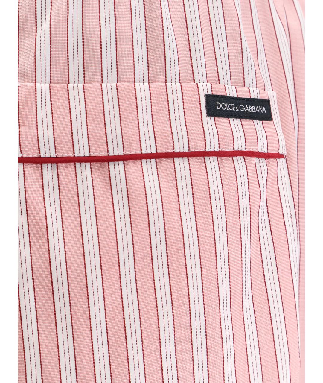 DOLCE&GABBANA Розовые хлопковые брюки широкие, фото 3