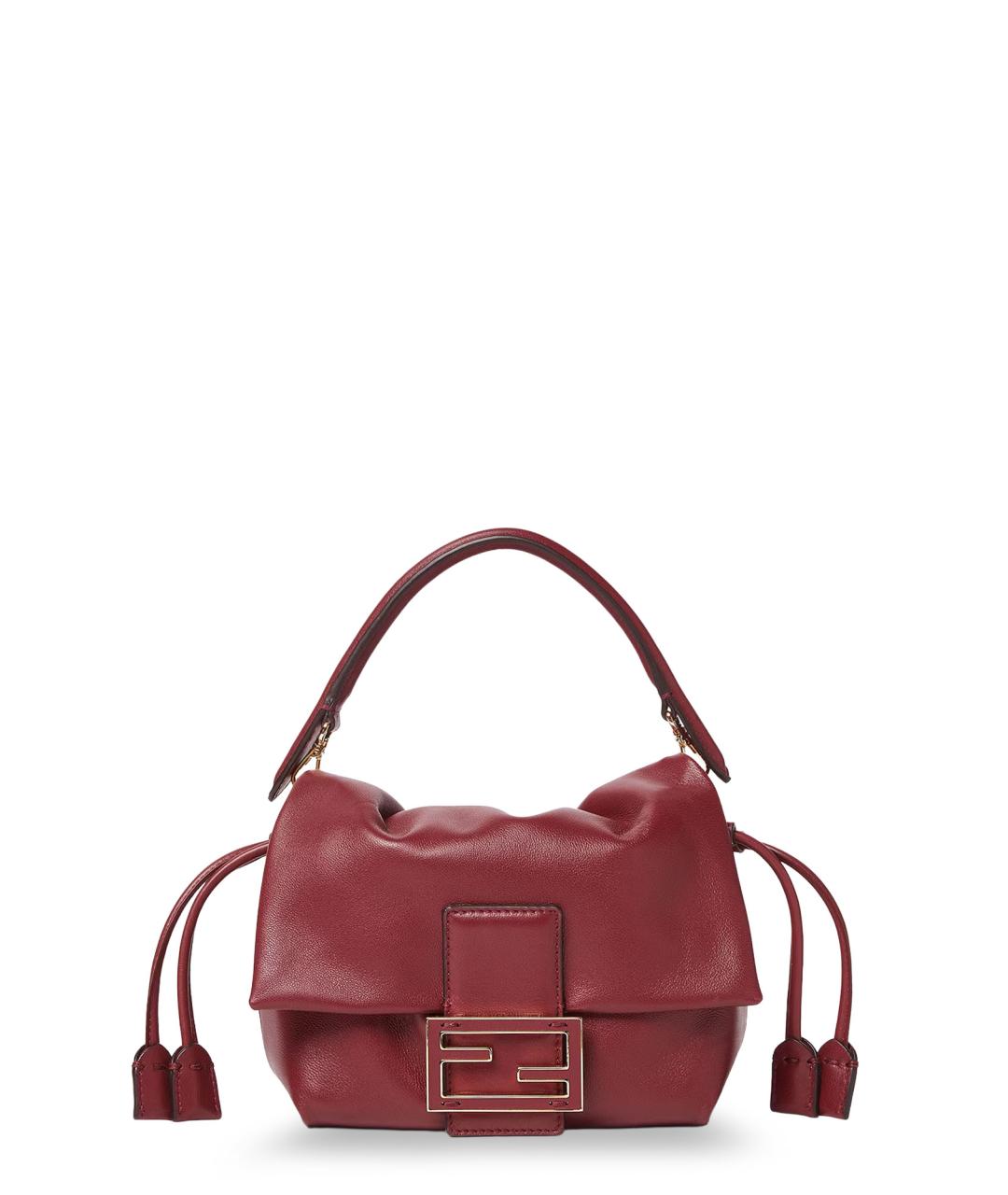 FENDI Красная кожаная сумка с короткими ручками, фото 1