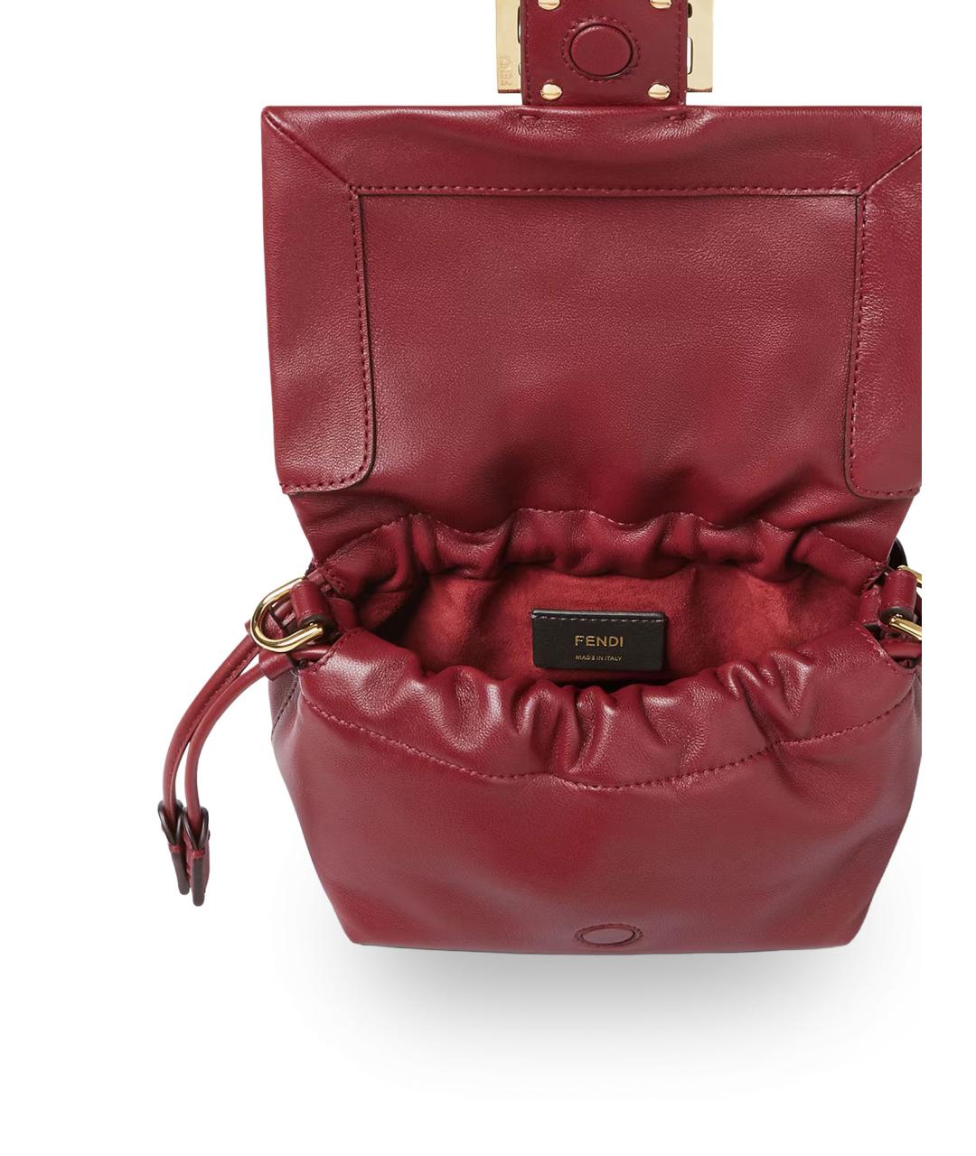 FENDI Красная кожаная сумка с короткими ручками, фото 4