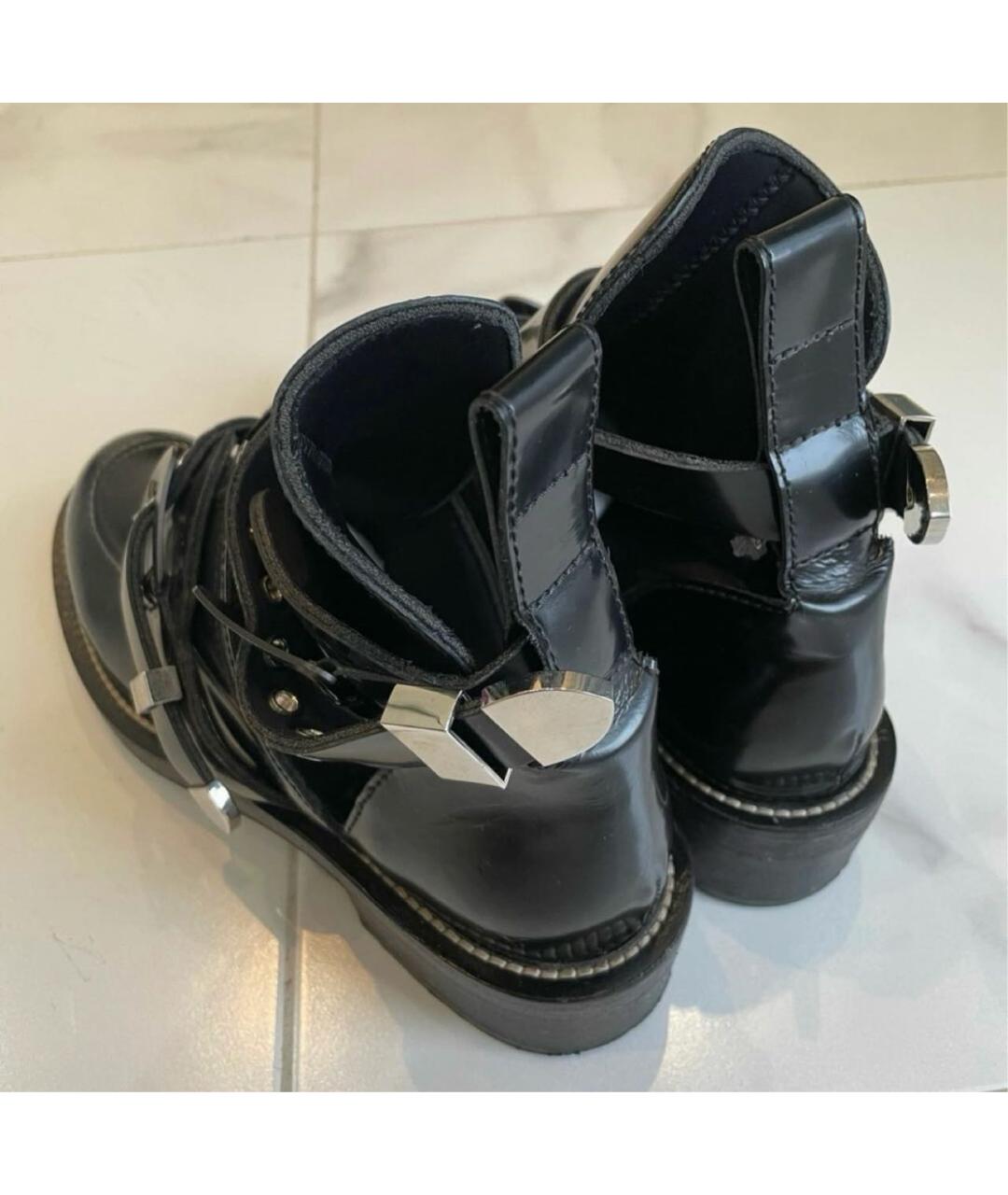 BALENCIAGA Черные полусапоги из лакированной кожи, фото 4