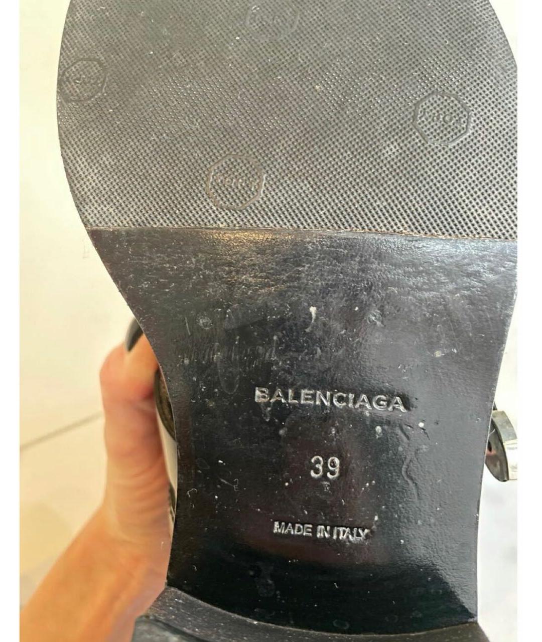 BALENCIAGA Черные полусапоги из лакированной кожи, фото 7