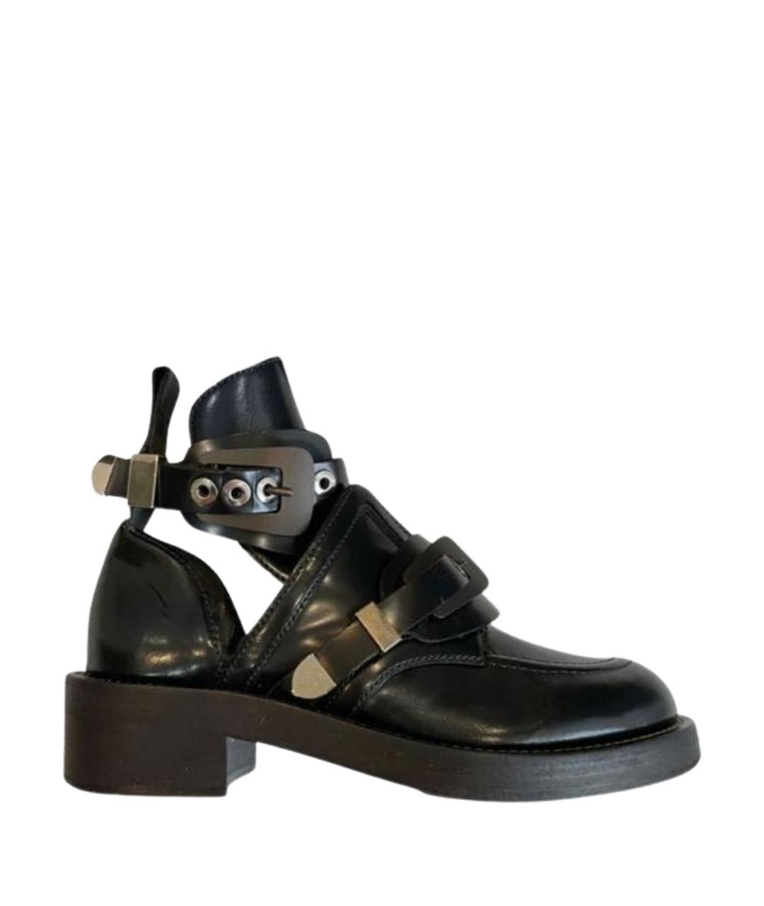 BALENCIAGA Черные полусапоги из лакированной кожи, фото 1