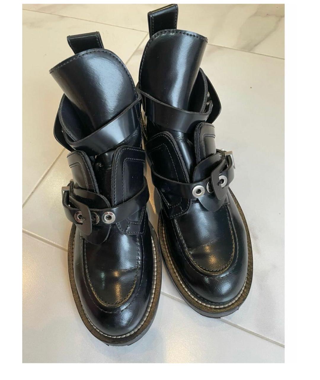 BALENCIAGA Черные полусапоги из лакированной кожи, фото 2