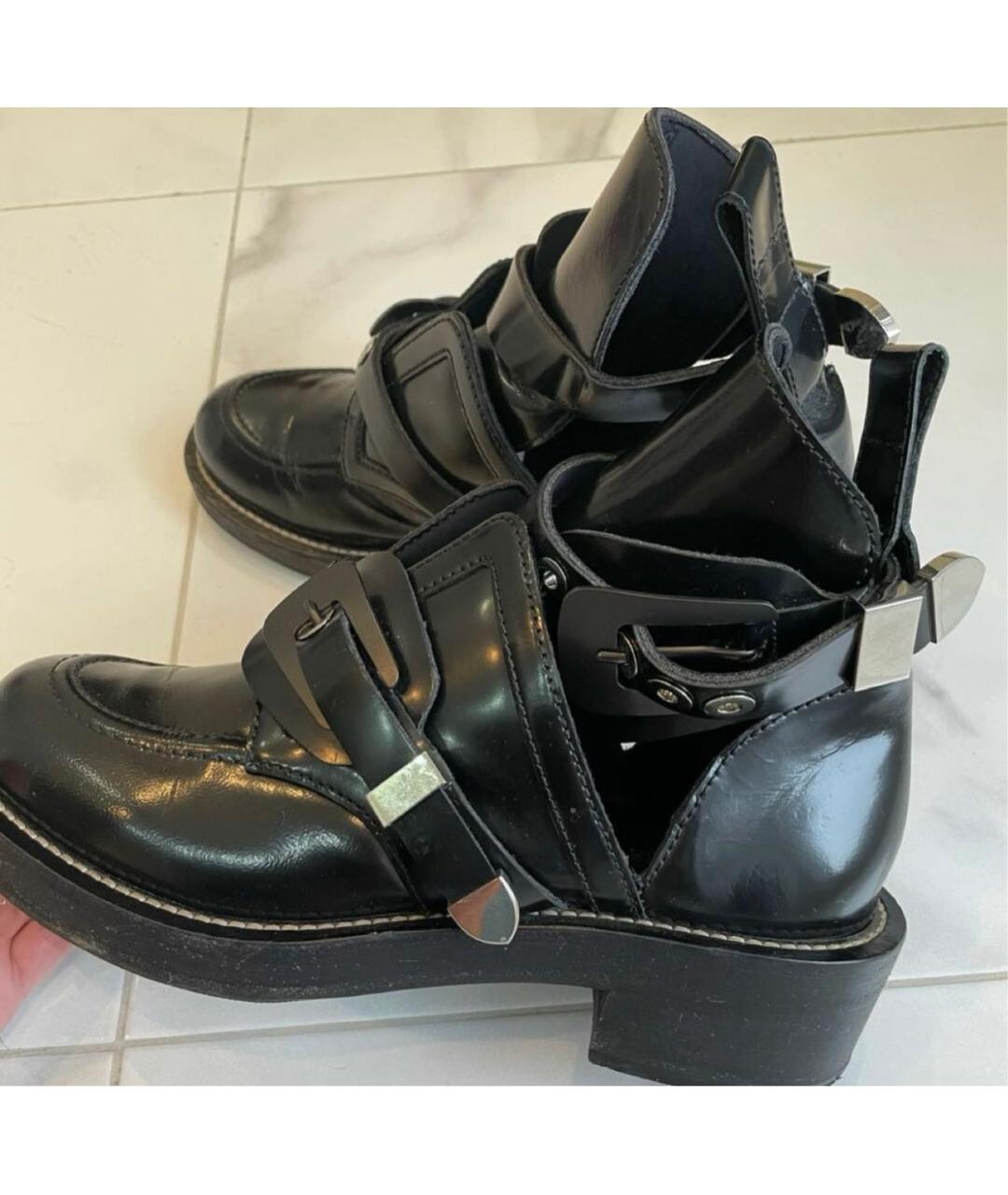 BALENCIAGA Черные полусапоги из лакированной кожи, фото 6