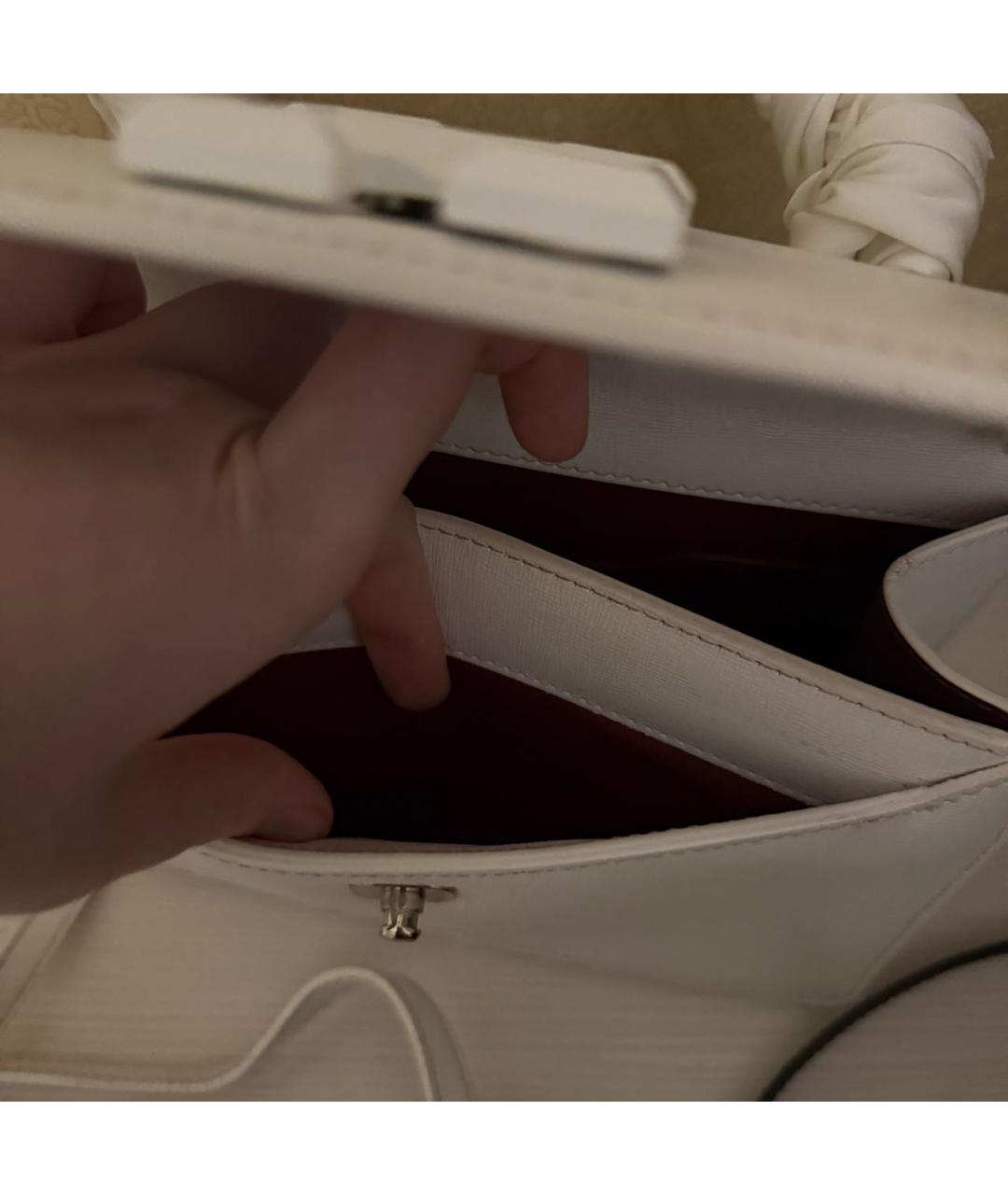 OFF-WHITE Белая кожаная сумка с короткими ручками, фото 6