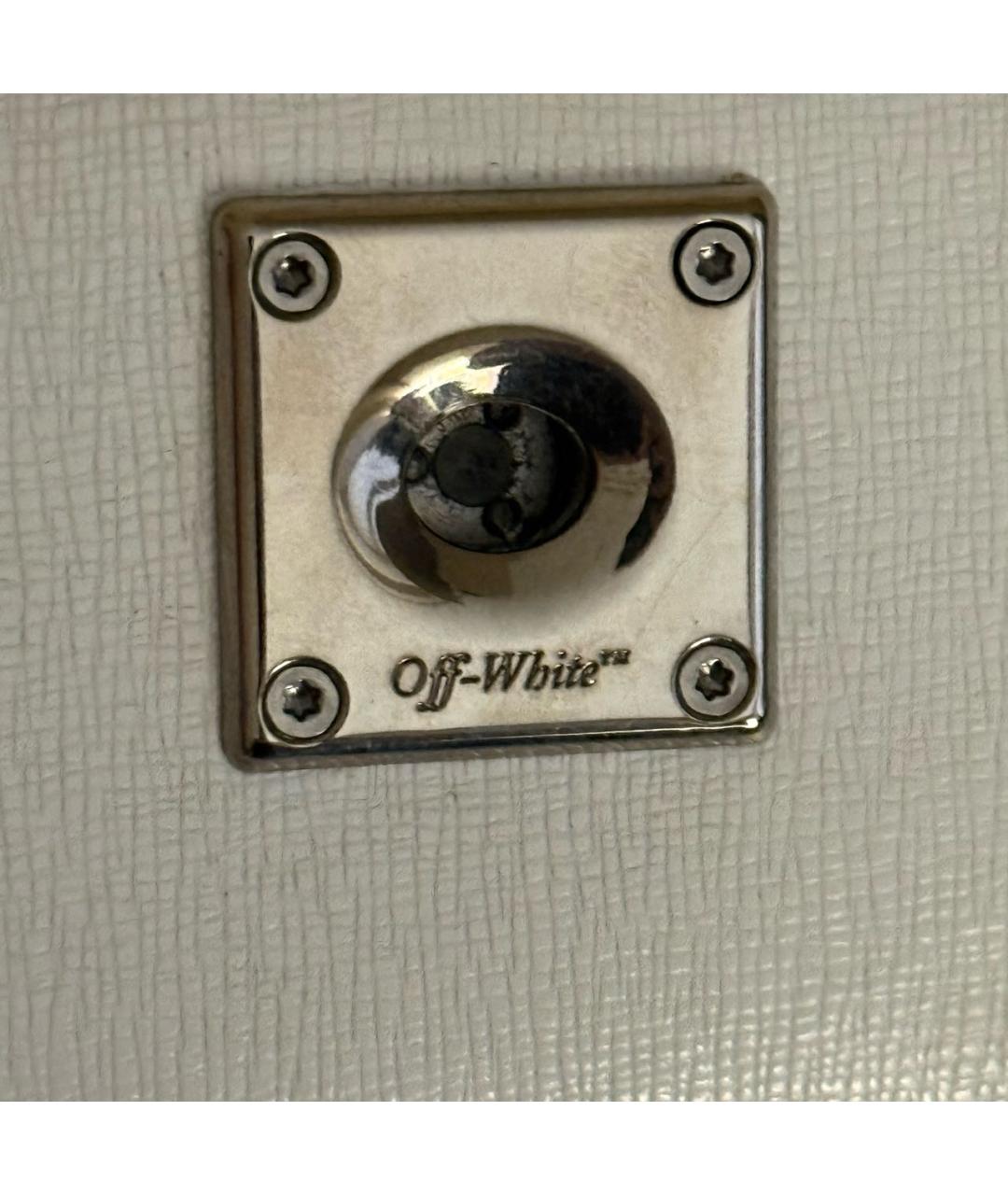 OFF-WHITE Белая кожаная сумка с короткими ручками, фото 4