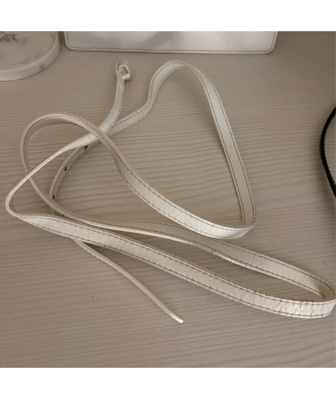 OFF-WHITE Белая кожаная сумка с короткими ручками, фото 3