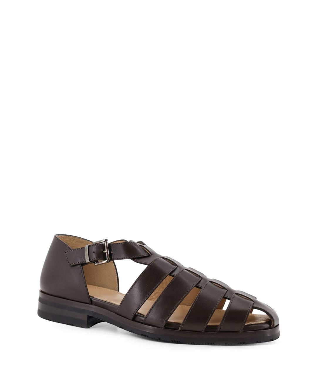 PARABOOT Черные кожаные сандалии, фото 2