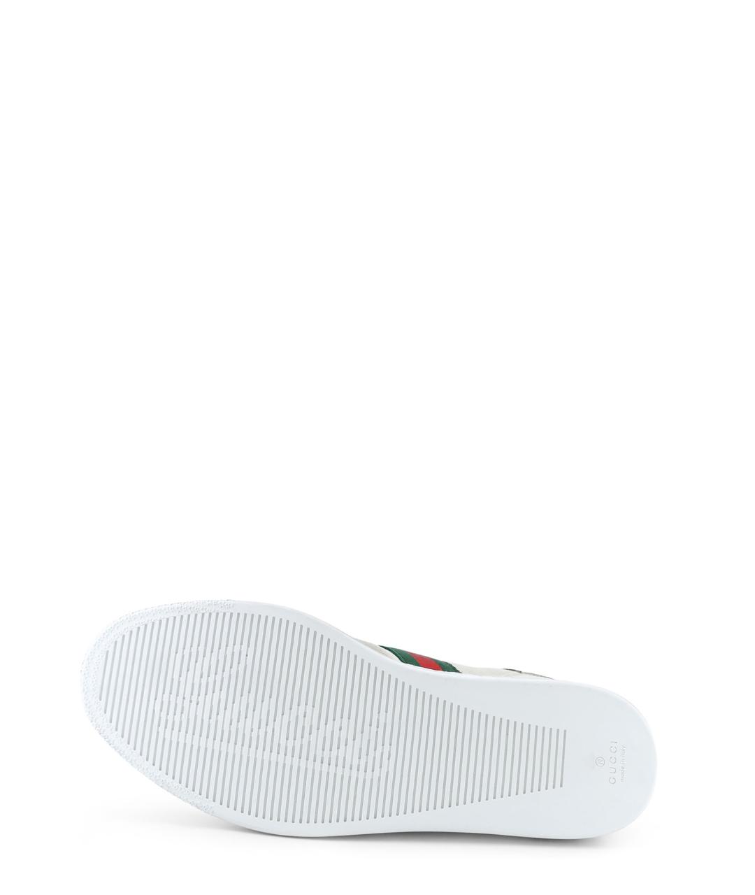 GUCCI Белые кожаные низкие кроссовки / кеды, фото 4