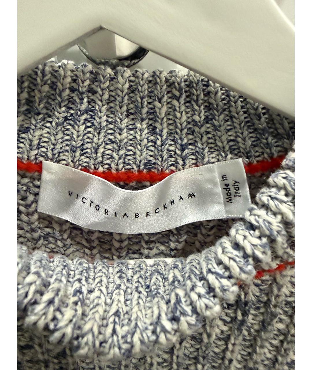 VICTORIA BECKHAM Серый хлопковый джемпер / свитер, фото 3