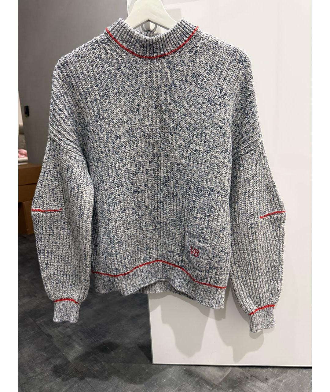 VICTORIA BECKHAM Серый хлопковый джемпер / свитер, фото 6