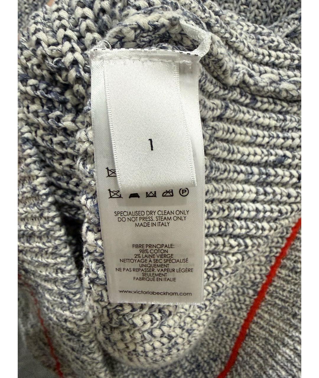 VICTORIA BECKHAM Серый хлопковый джемпер / свитер, фото 4