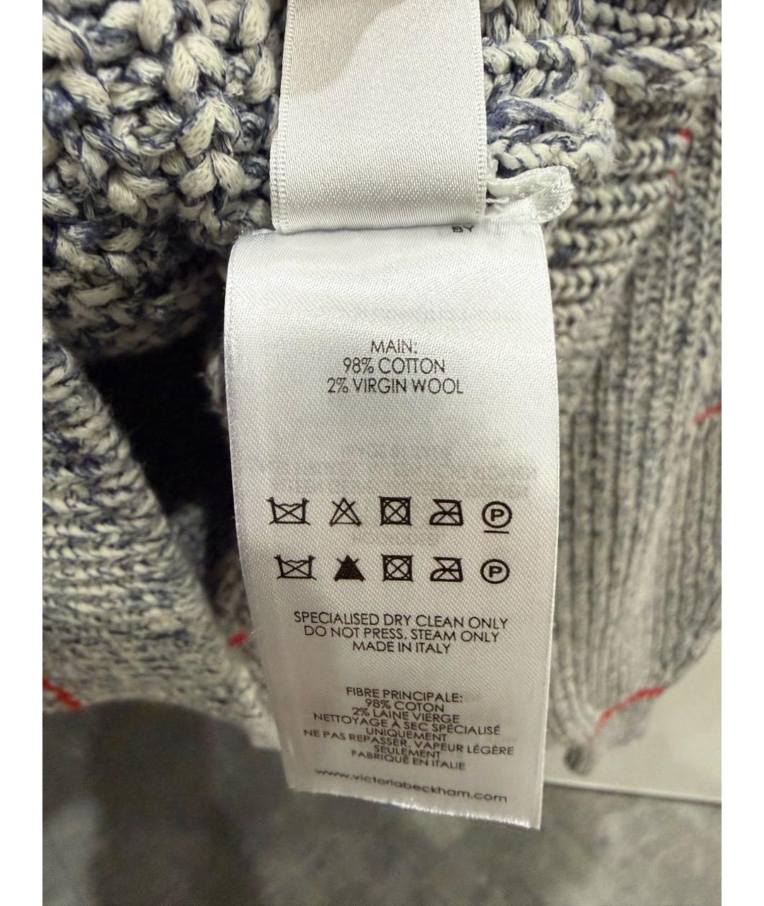 VICTORIA BECKHAM Серый хлопковый джемпер / свитер, фото 5