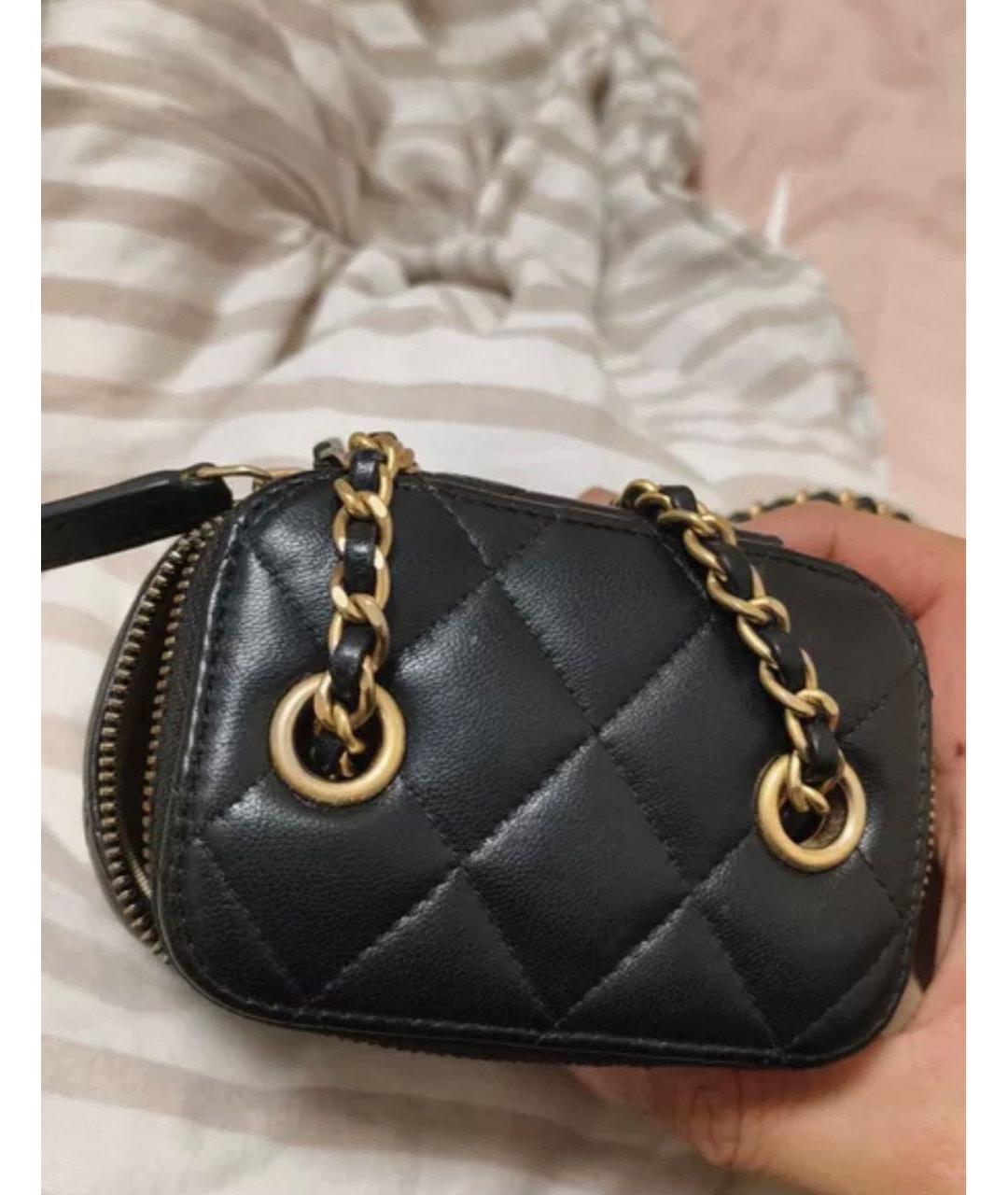 CHANEL Черная кожаная сумка через плечо, фото 3