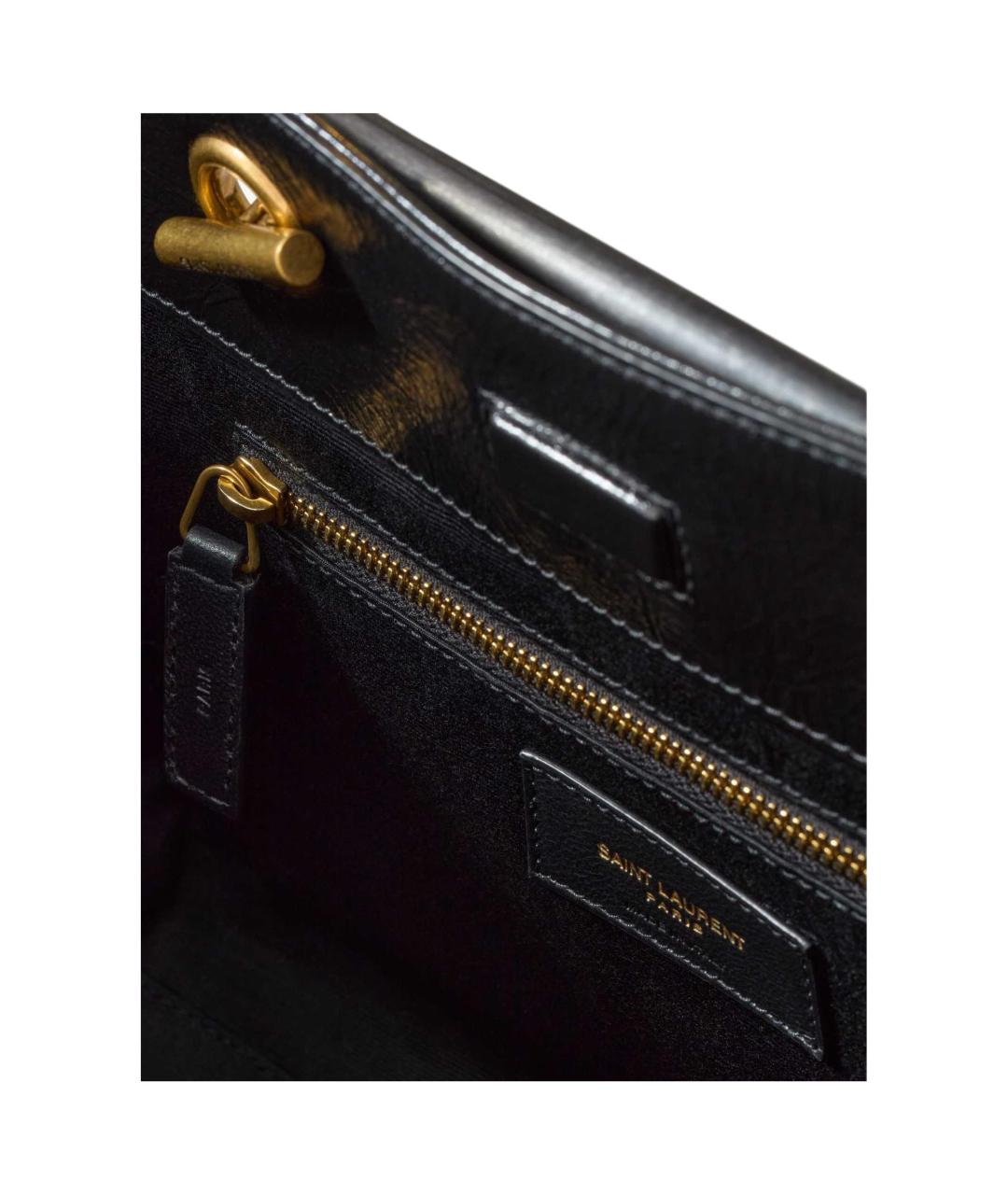 SAINT LAURENT Черная кожаная сумка через плечо, фото 5