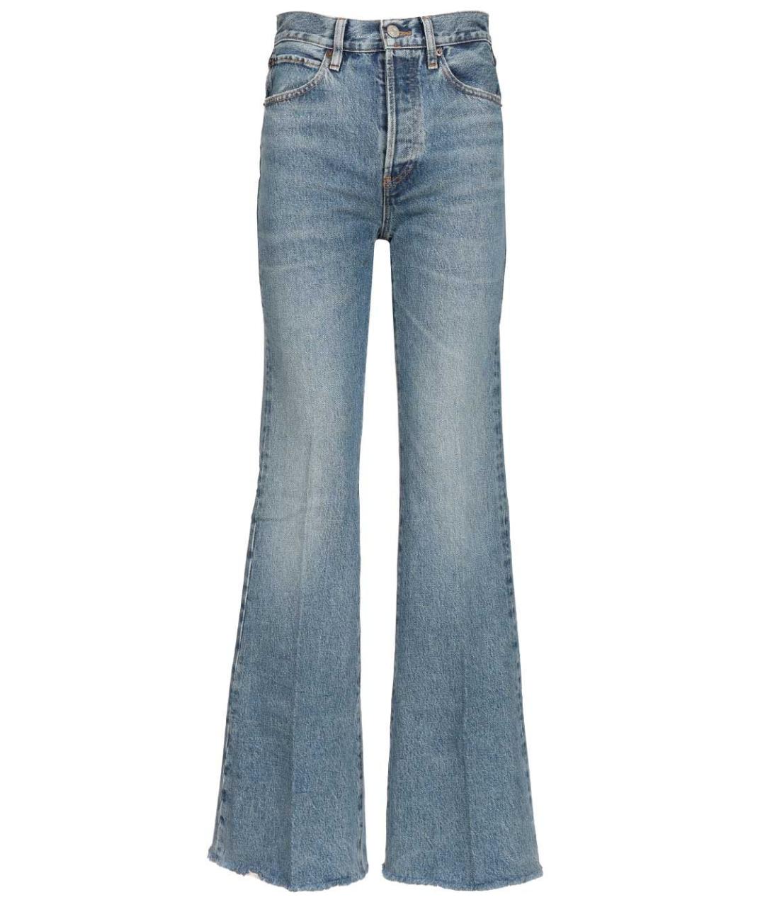 FRAME Голубые хлопковые джинсы клеш, фото 1