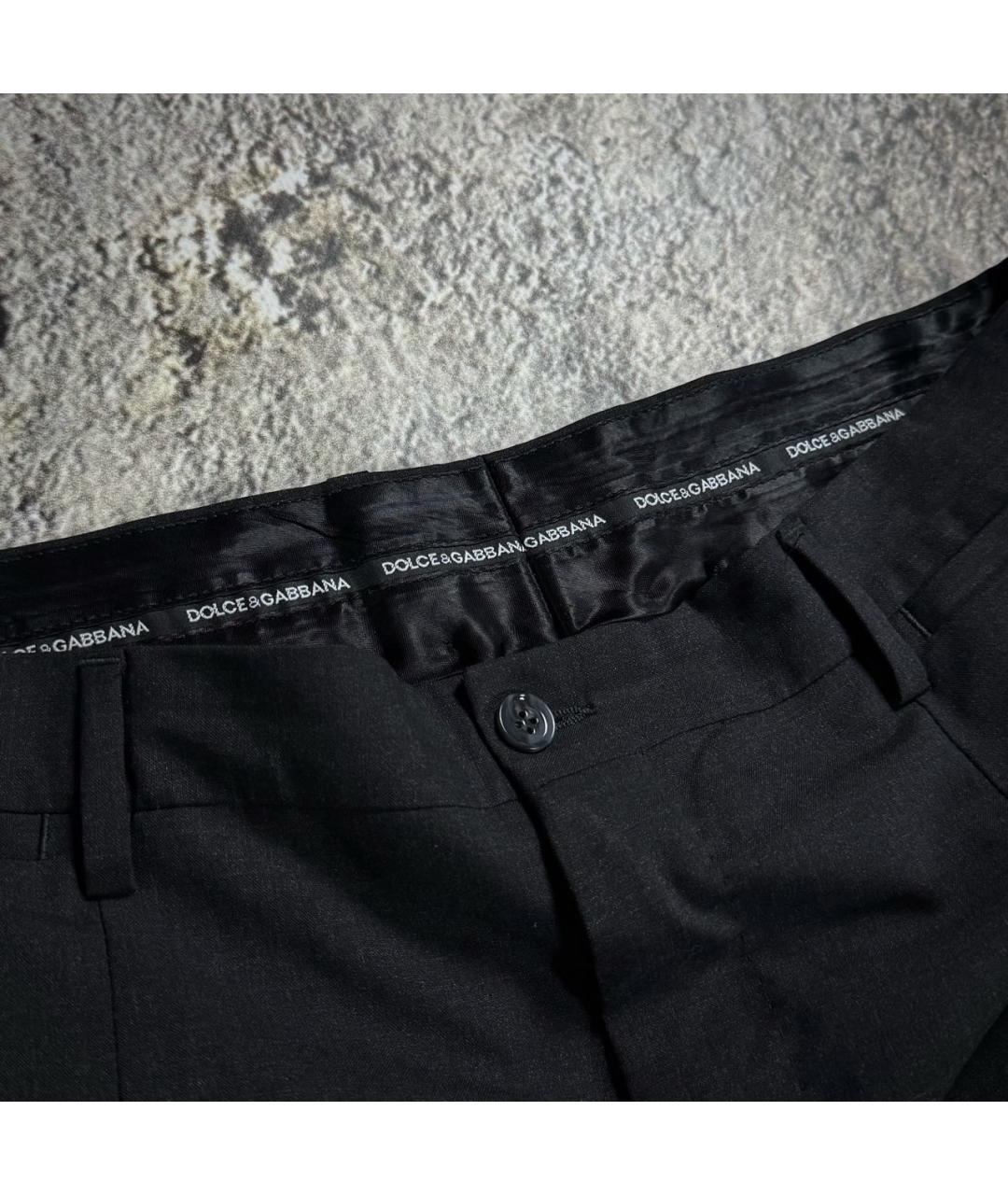 DOLCE&GABBANA Черные шерстяные классические брюки, фото 3