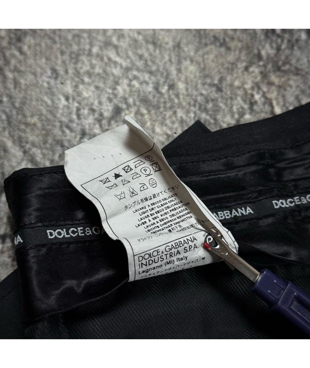 DOLCE&GABBANA Черные шерстяные классические брюки, фото 6