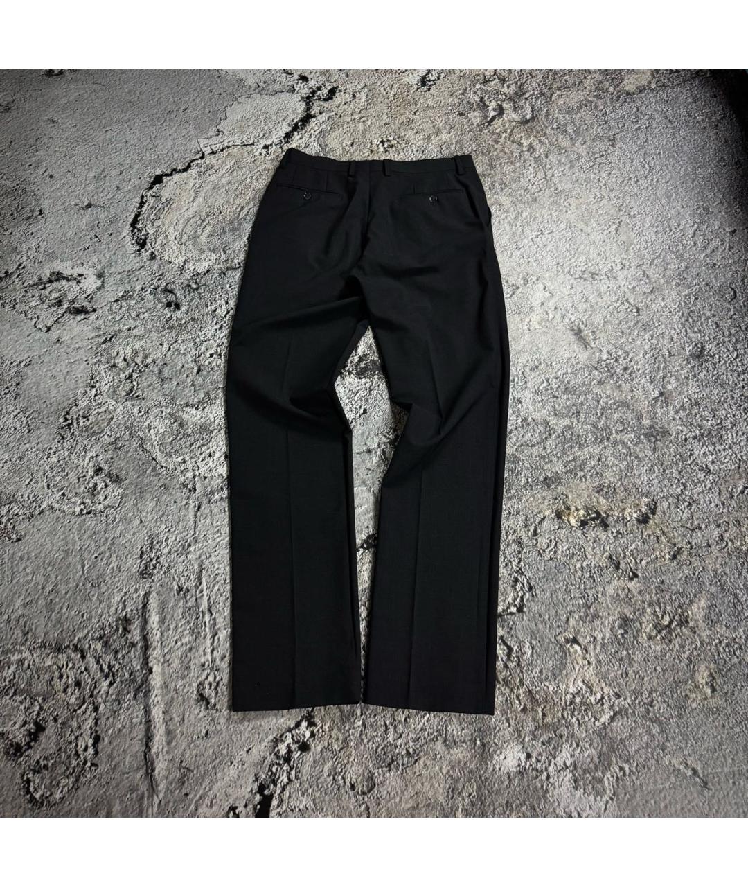 DOLCE&GABBANA Черные шерстяные классические брюки, фото 2