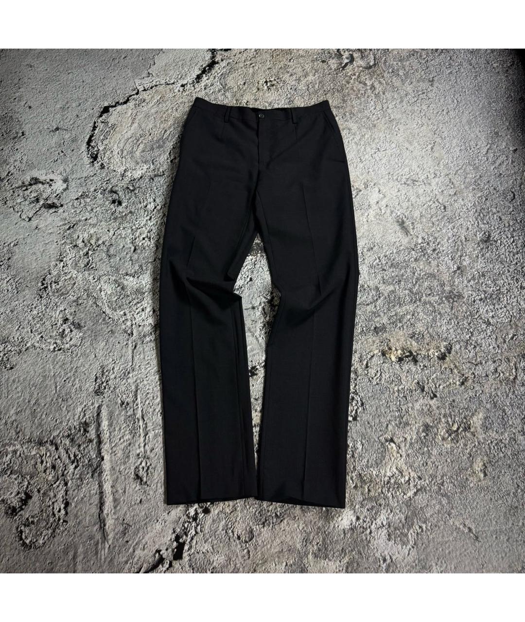 DOLCE&GABBANA Черные шерстяные классические брюки, фото 9
