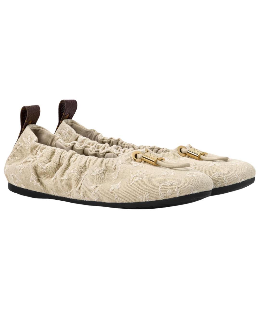 LOUIS VUITTON Бежевые балетки, фото 3