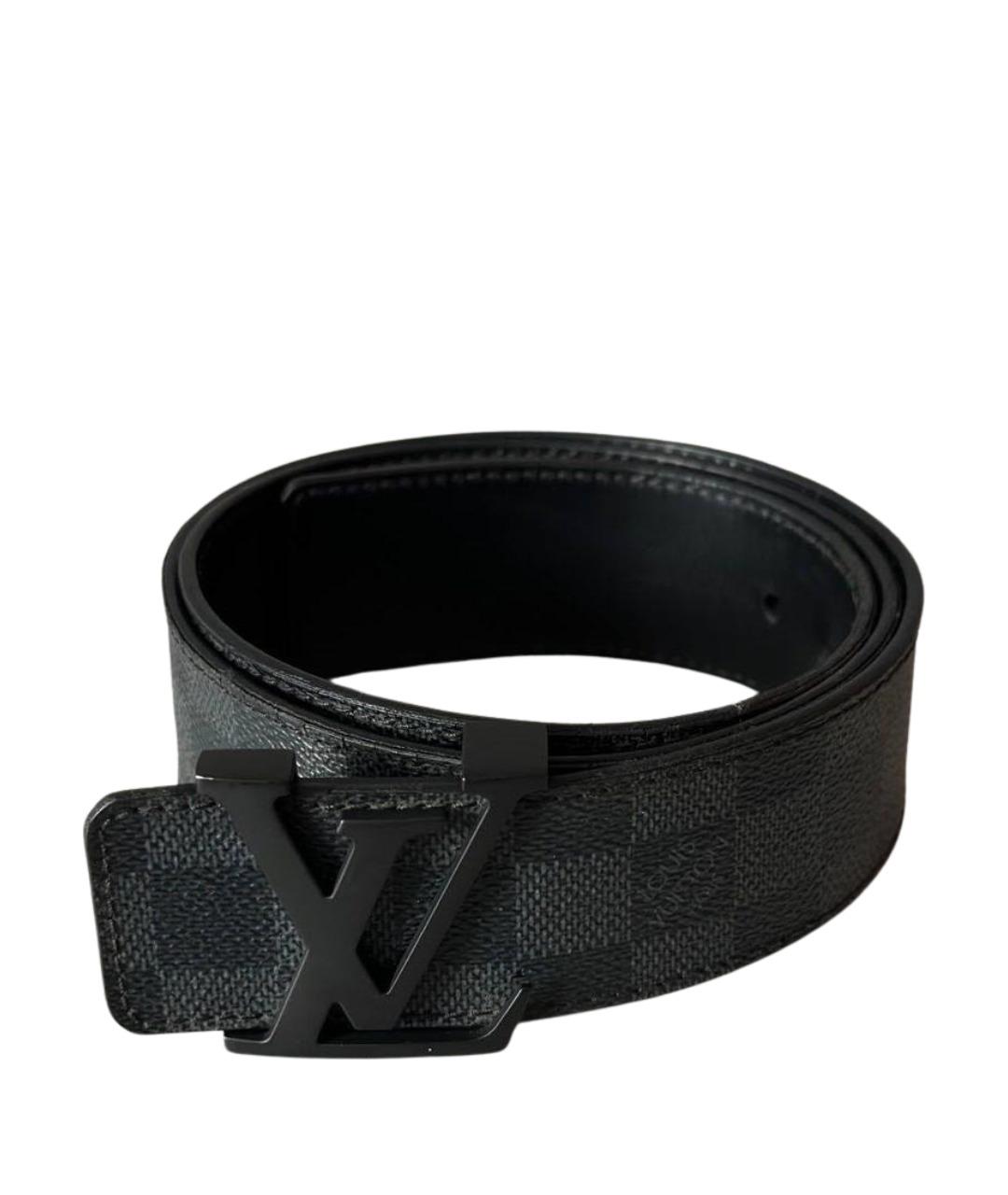 LOUIS VUITTON Черный кожаный ремень, фото 1