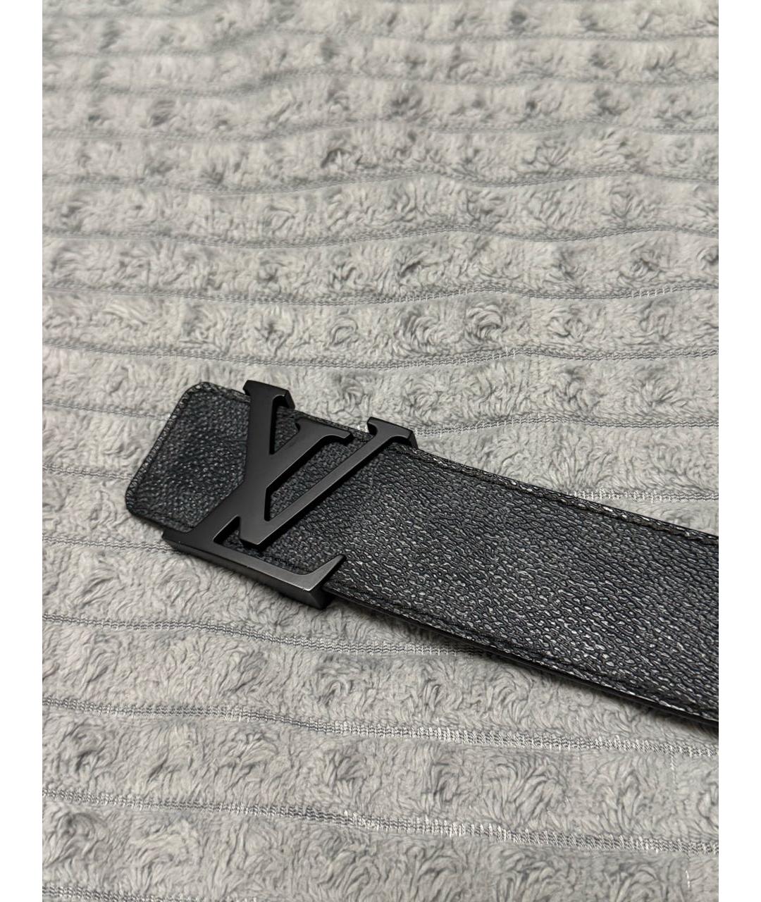 LOUIS VUITTON Черный кожаный ремень, фото 2