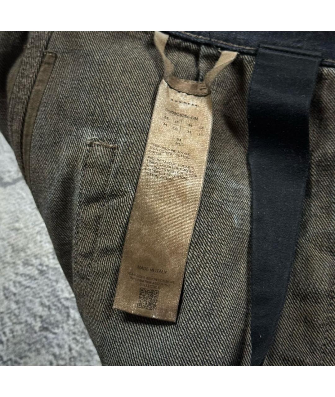 RICK OWENS DRKSHDW Коричневые хлопковые джинсы, фото 5