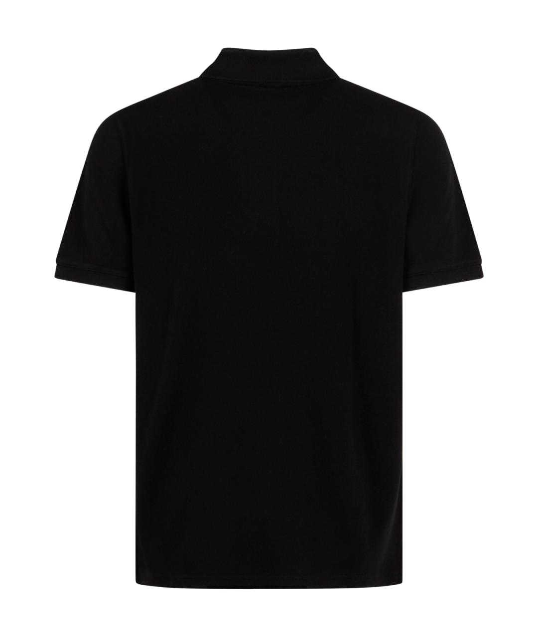 MAISON KITSUNE Черное поло с коротким рукавом, фото 2