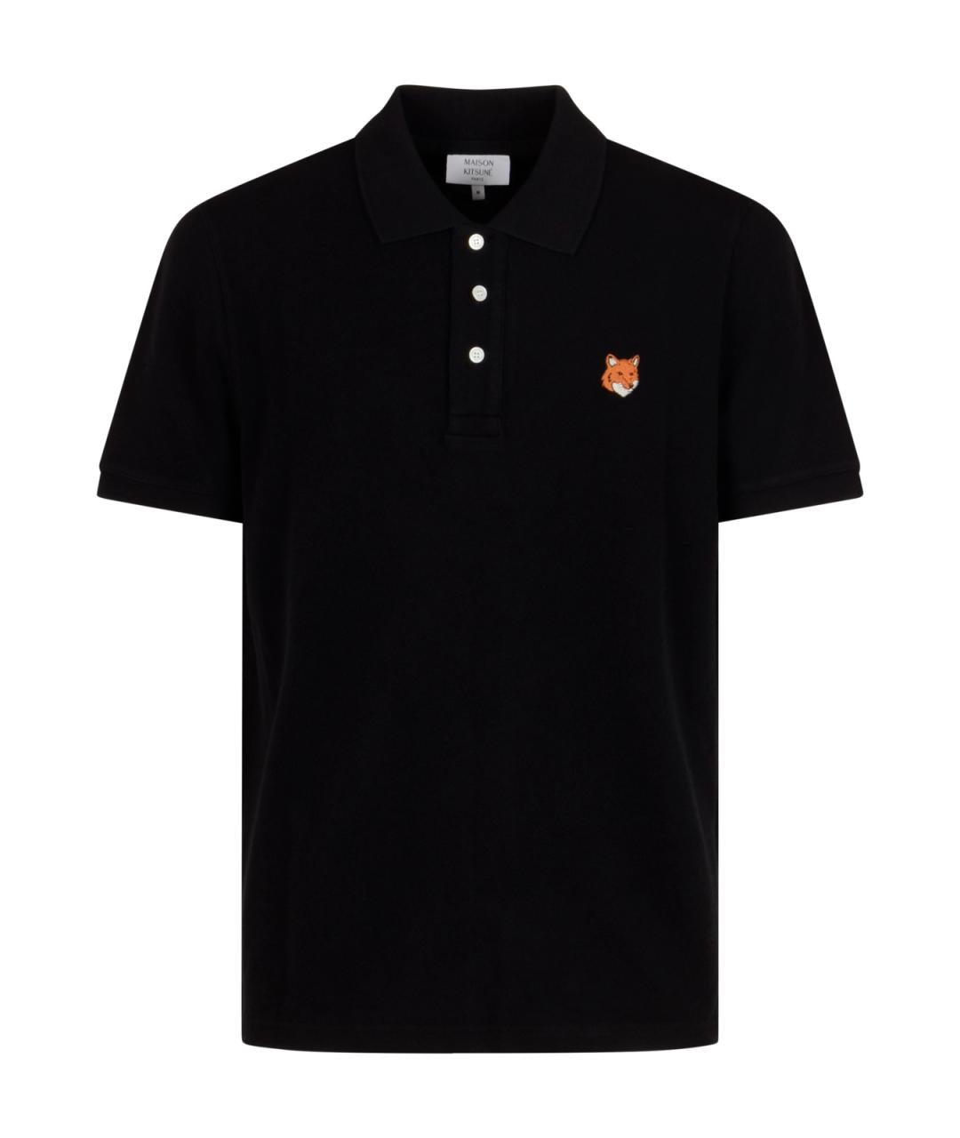 MAISON KITSUNE Черное поло с коротким рукавом, фото 1