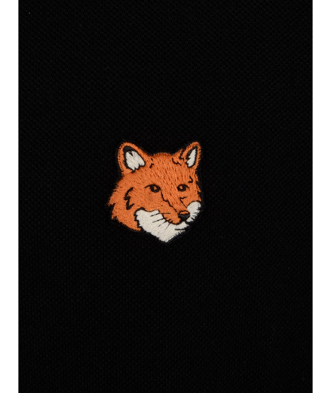 MAISON KITSUNE Черное поло с коротким рукавом, фото 3