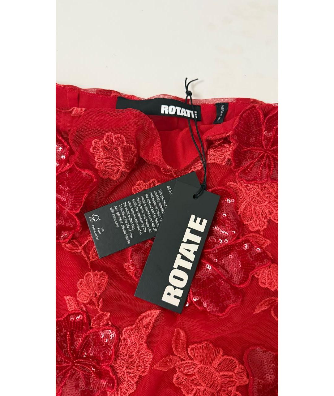 ROTATE Красная кружевная юбка мини, фото 4