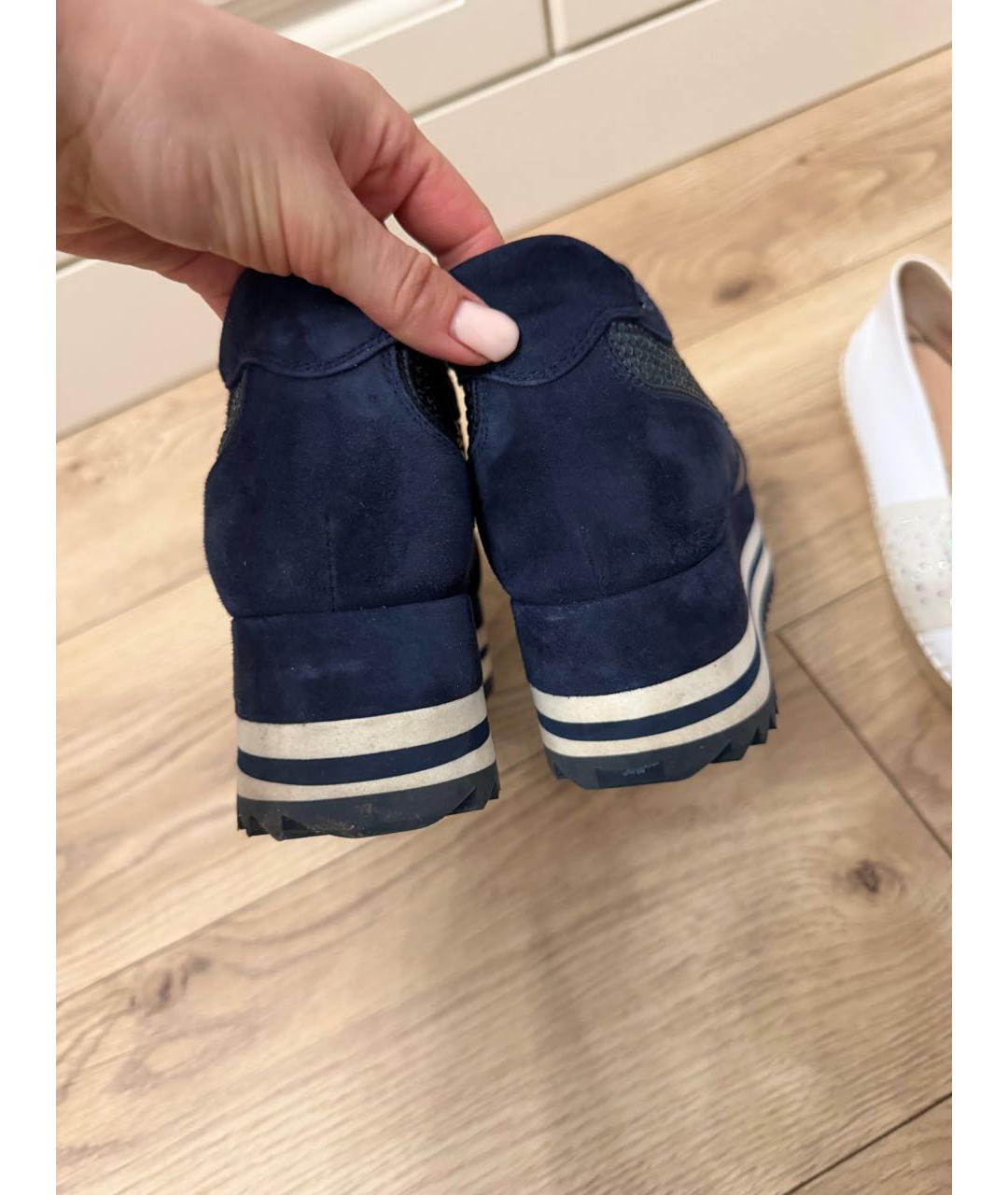 LE SILLA Темно-синие замшевые кроссовки, фото 4