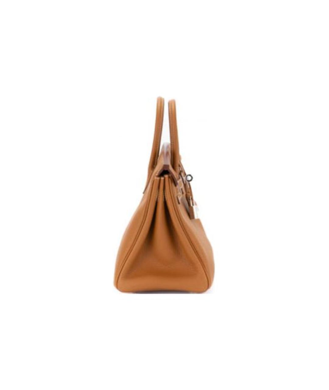 HERMES Коричневая кожаная сумка с короткими ручками, фото 4