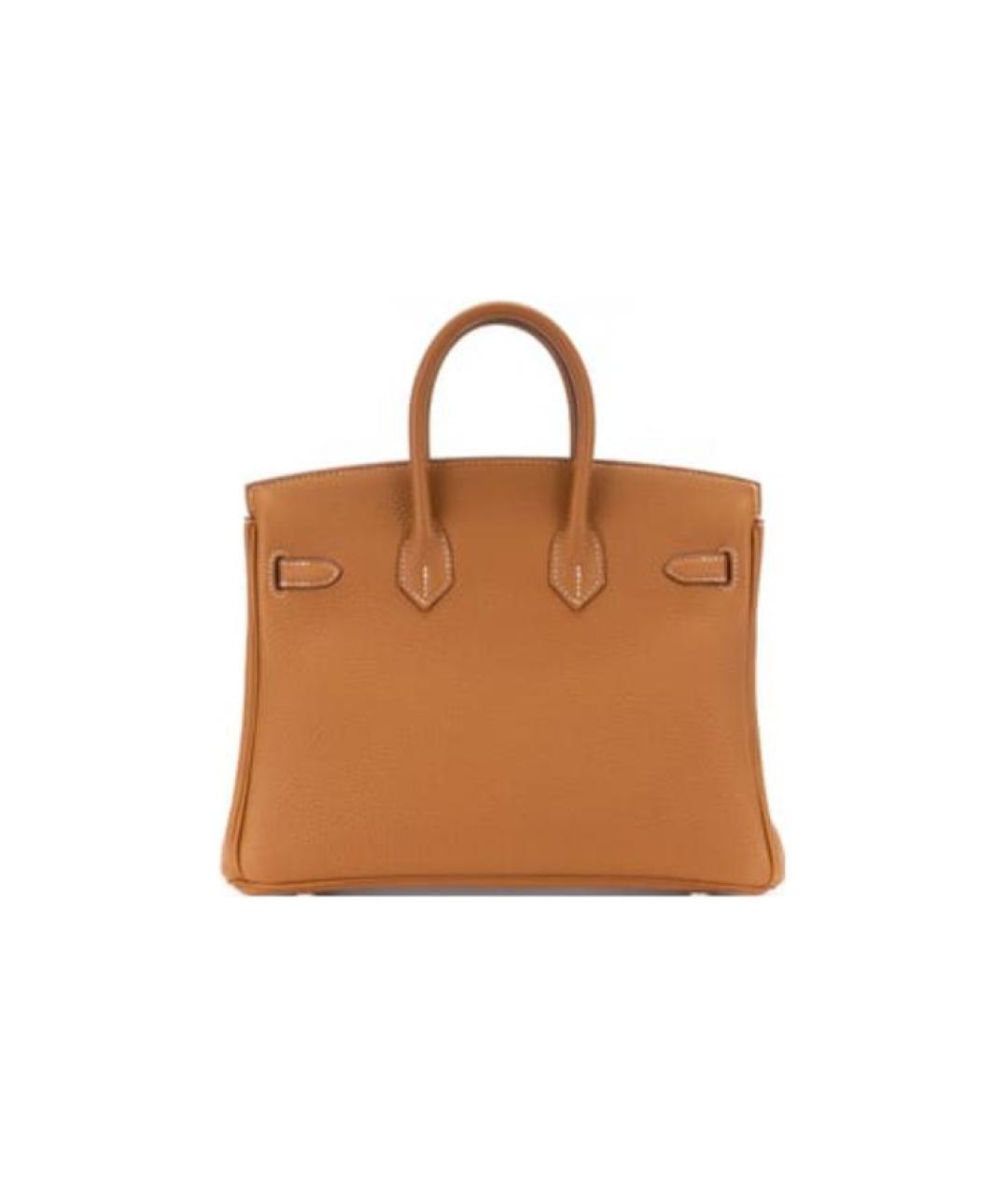 HERMES Коричневая кожаная сумка с короткими ручками, фото 5