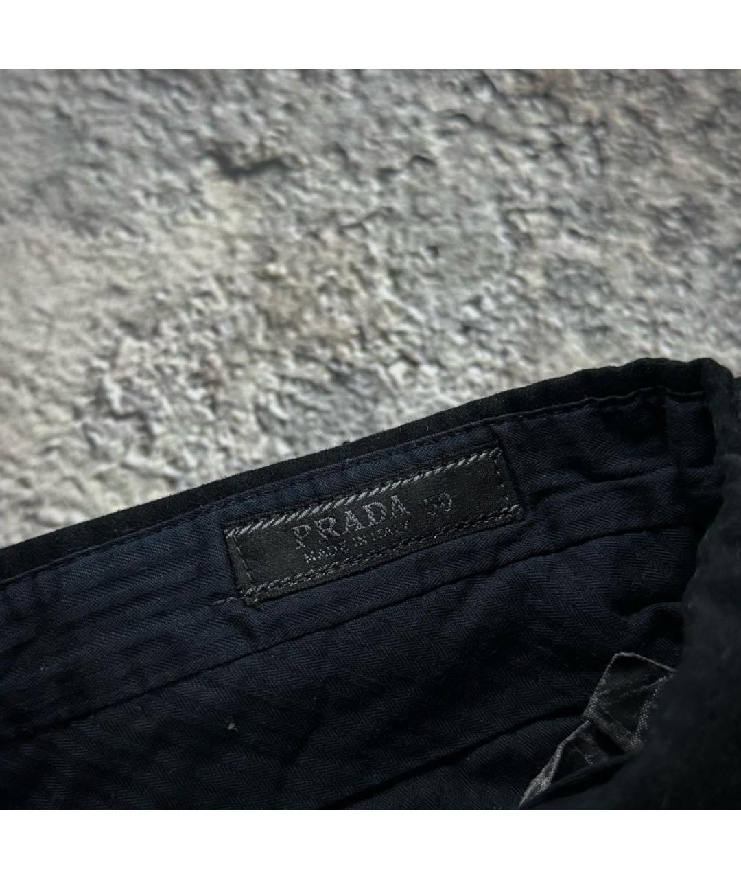 PRADA Черные шерстяные классические брюки, фото 3