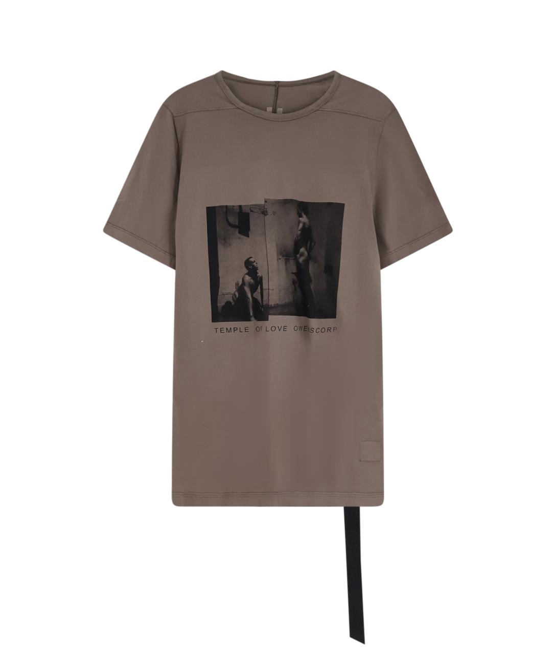 RICK OWENS DRKSHDW Серая хлопковая футболка, фото 1