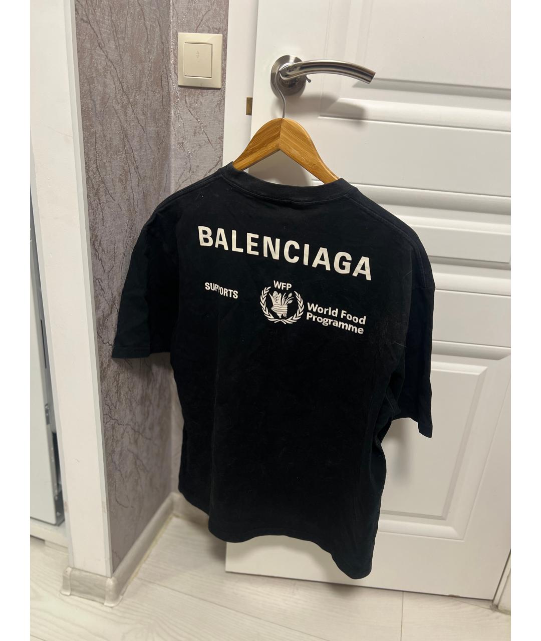 BALENCIAGA Черная хлопковая футболка, фото 2