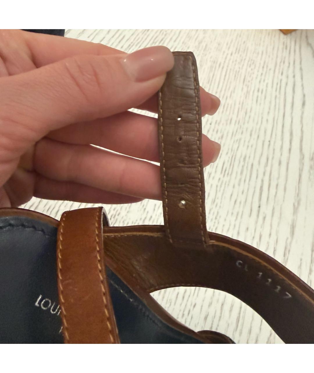 LOUIS VUITTON Темно-синие босоножки, фото 6