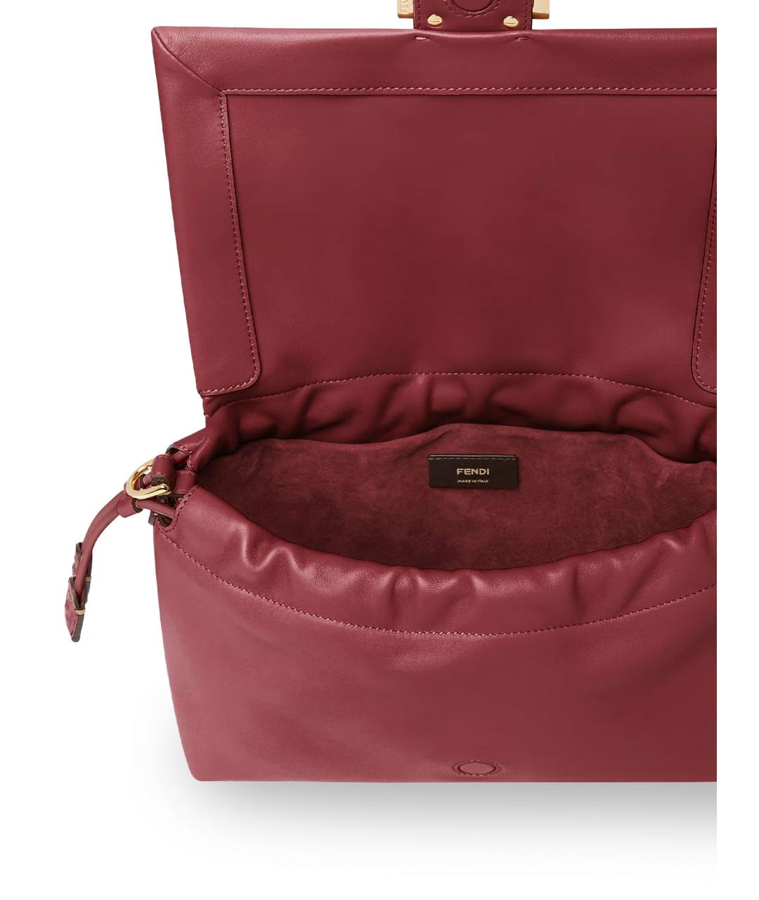 FENDI Красная кожаная сумка через плечо, фото 4