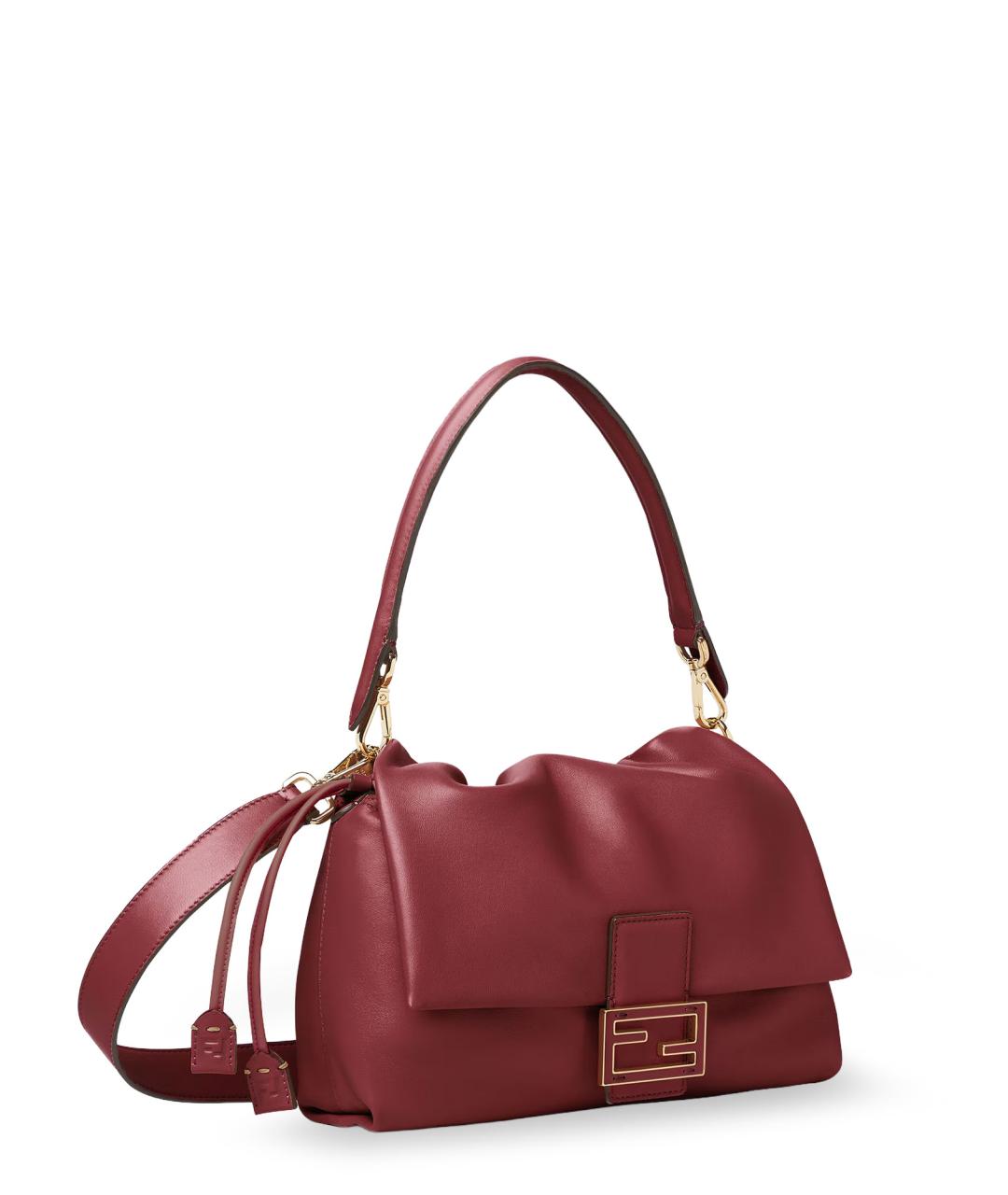 FENDI Красная кожаная сумка через плечо, фото 3