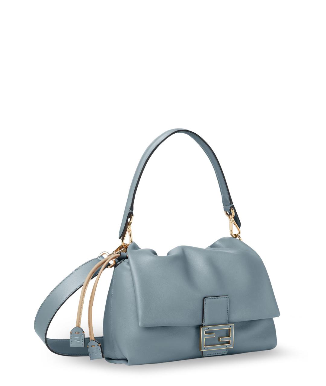 FENDI Голубая кожаная сумка через плечо, фото 3