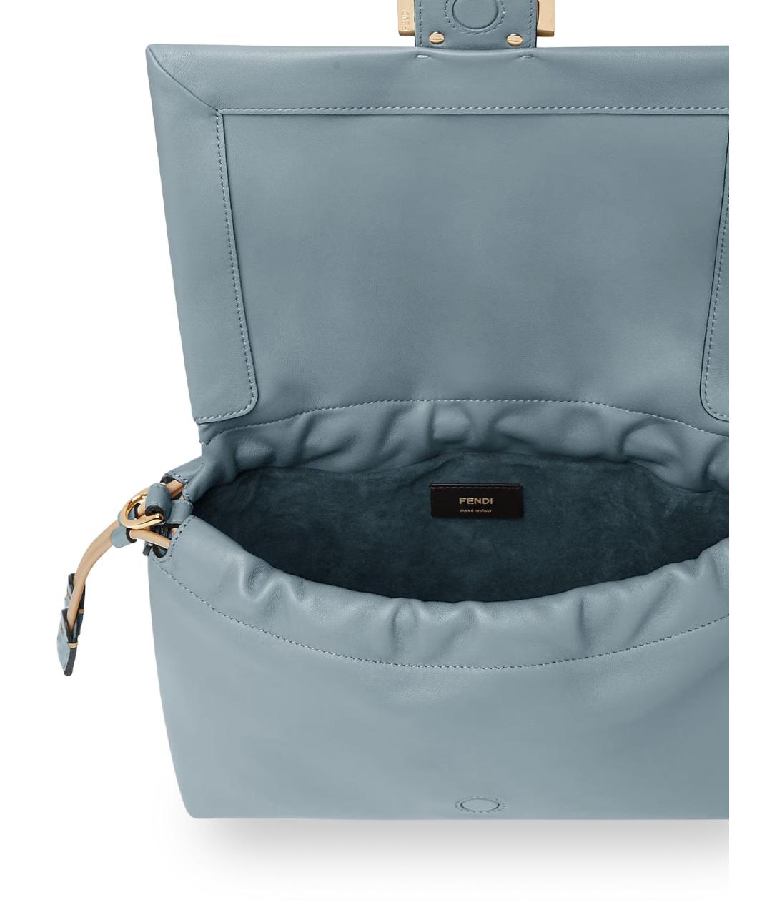 FENDI Голубая кожаная сумка через плечо, фото 4