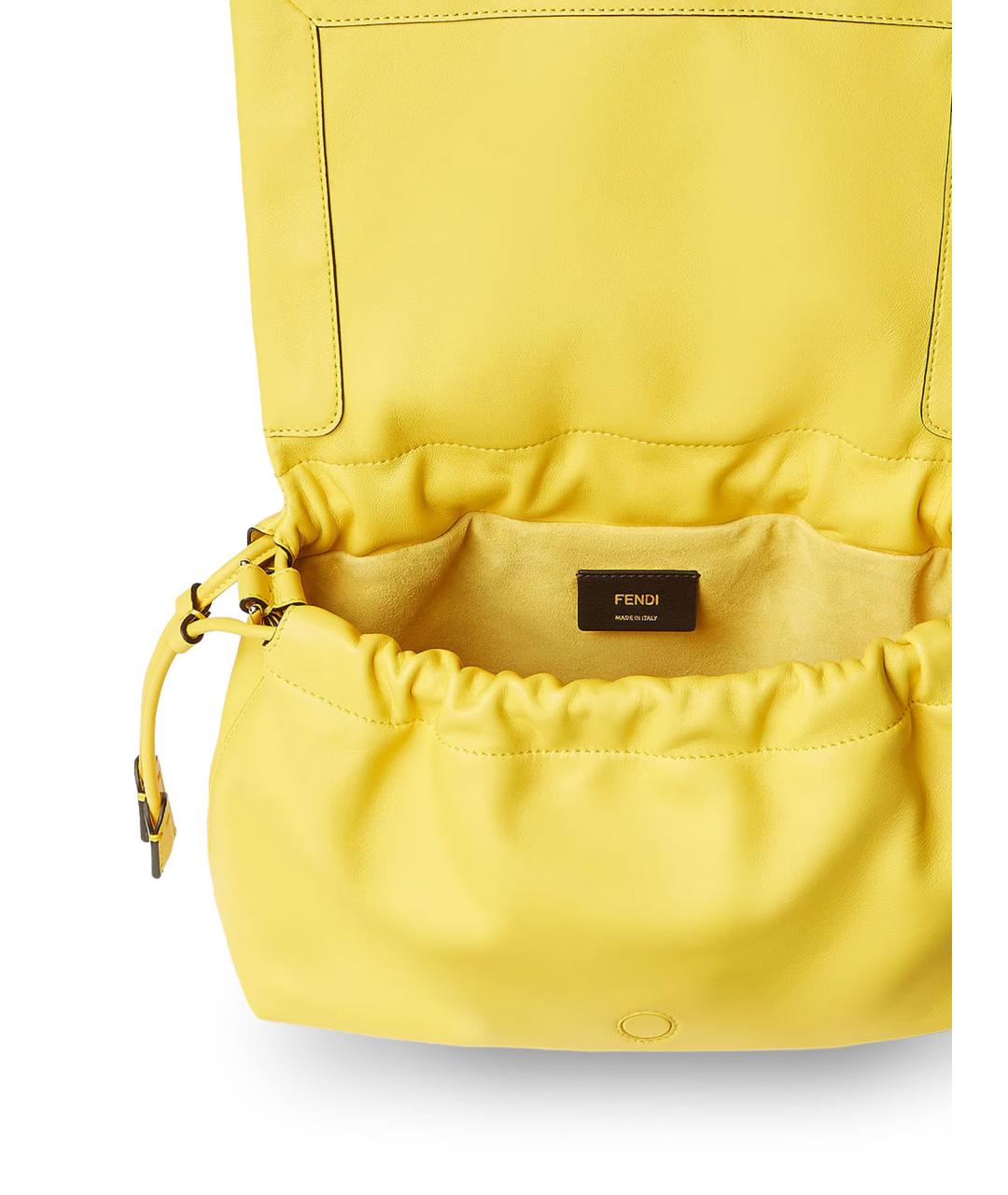 FENDI Желтая кожаная сумка через плечо, фото 4