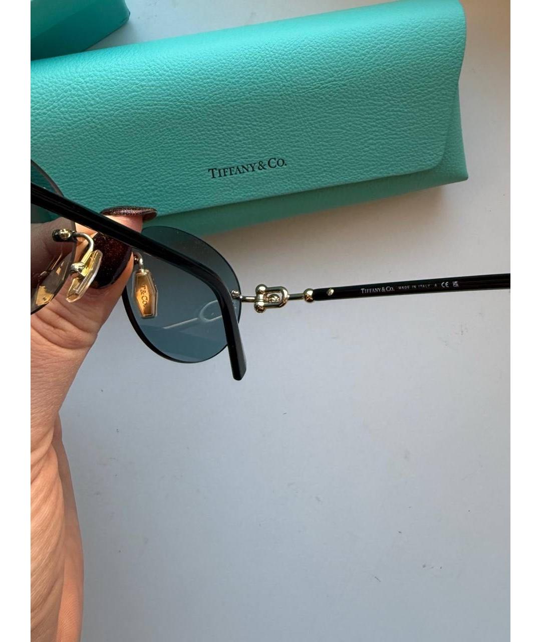 TIFFANY&CO Антрацитовые металлические солнцезащитные очки, фото 3