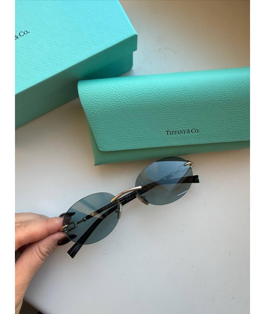 TIFFANY&CO Антрацитовые металлические солнцезащитные очки, фото 9