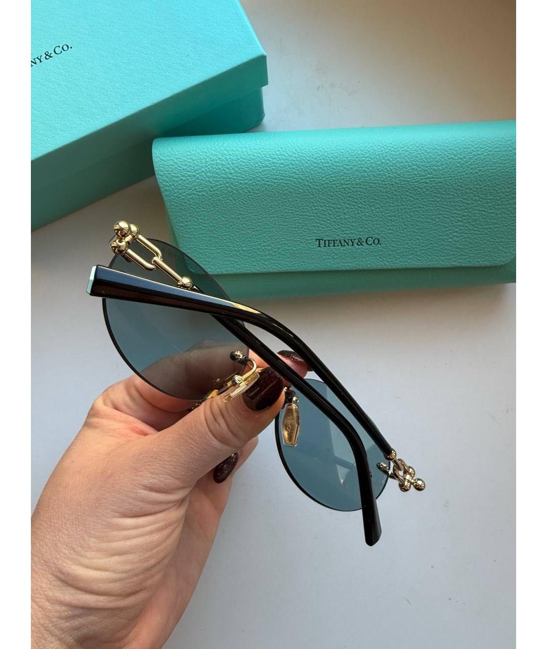 TIFFANY&CO Антрацитовые металлические солнцезащитные очки, фото 6